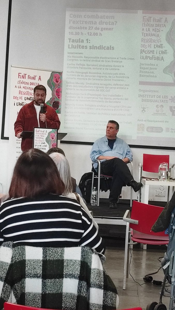 GarriguesCoop's tweet photo. Continuem amb les jornades "Fent front de l'extrema dreta a la mediterranea: Resistentes de l'ante racisme i l'ante islamofòbia" avui parlant de les lluites sindicals..@cooperaciocat @idesigualtats @garriguescoop @ucfrcat @HeliaDones https://t.co/a7hHj8G2ha