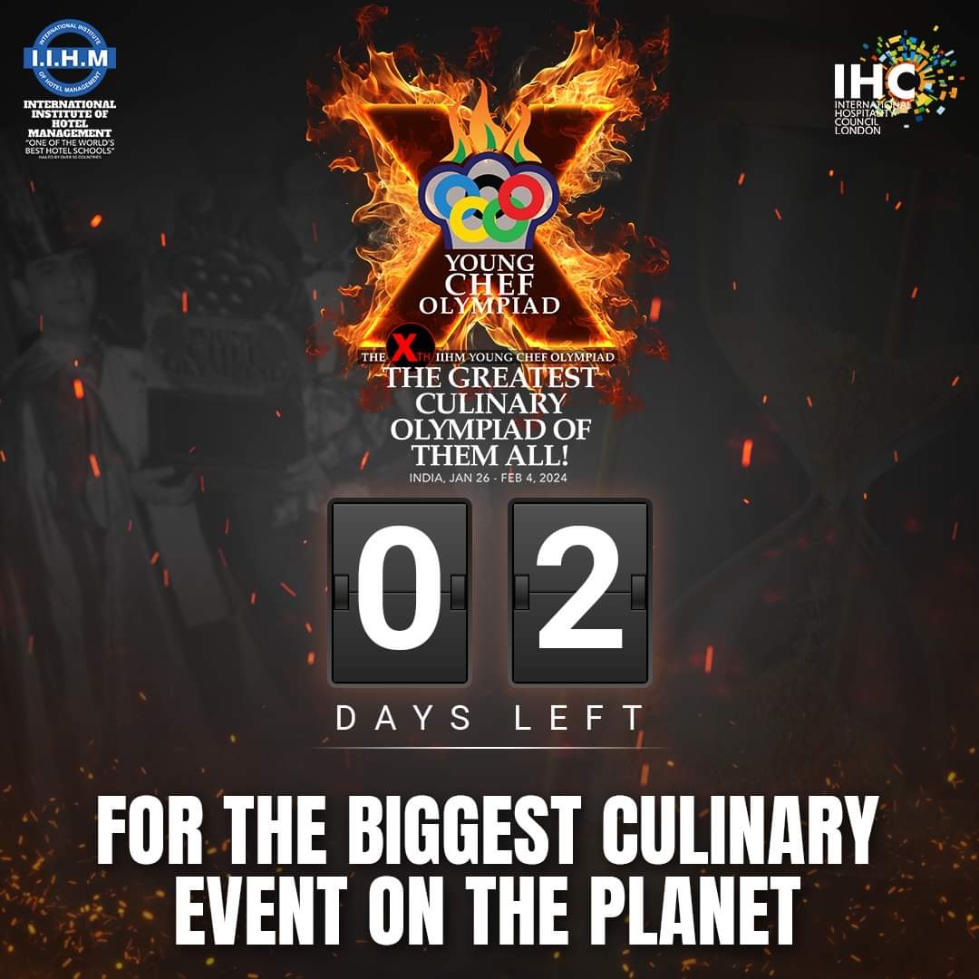 Flavor Frenzy: 2 days to go The countdown is on! In 2 days, witness the clash of spatulas and the sizzle of creativity at the largest student culinary Olympiad. Are you ready for the flavor revolution? #iihmbest3years #YCO #YCO10years #2daystogo #AdecadeOfCulinaryExcellence
