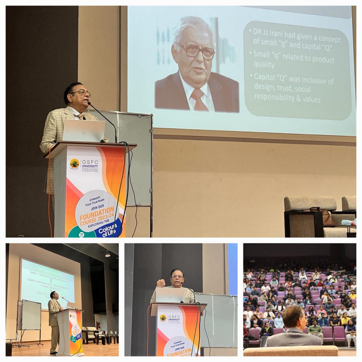 GSFCUniversity's tweet image. Reflecting on the exceptional session led by Mr. Aloke Chattoraj on "The Concept of Quality." His articulate delivery seamlessly navigated the evolution of quality, transforming it from a mere control aspect to an integral part of processes.
#FoundationCourse
#QualitymadeEasy