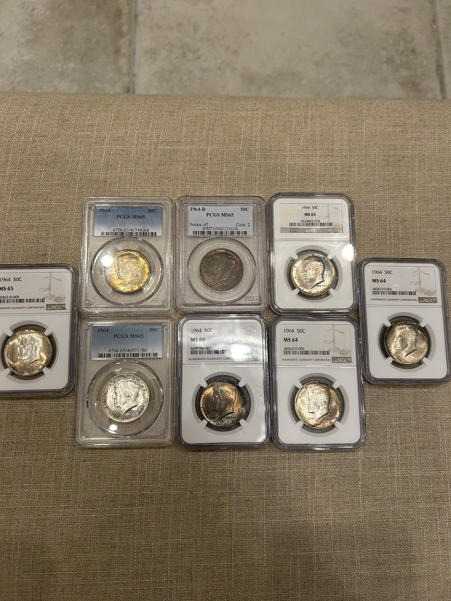 Inventory count this AM, my current 64 Kennedy Toners: #numismatics #coincollecting #kennedy #silver @NGCcoin @PCGScoin