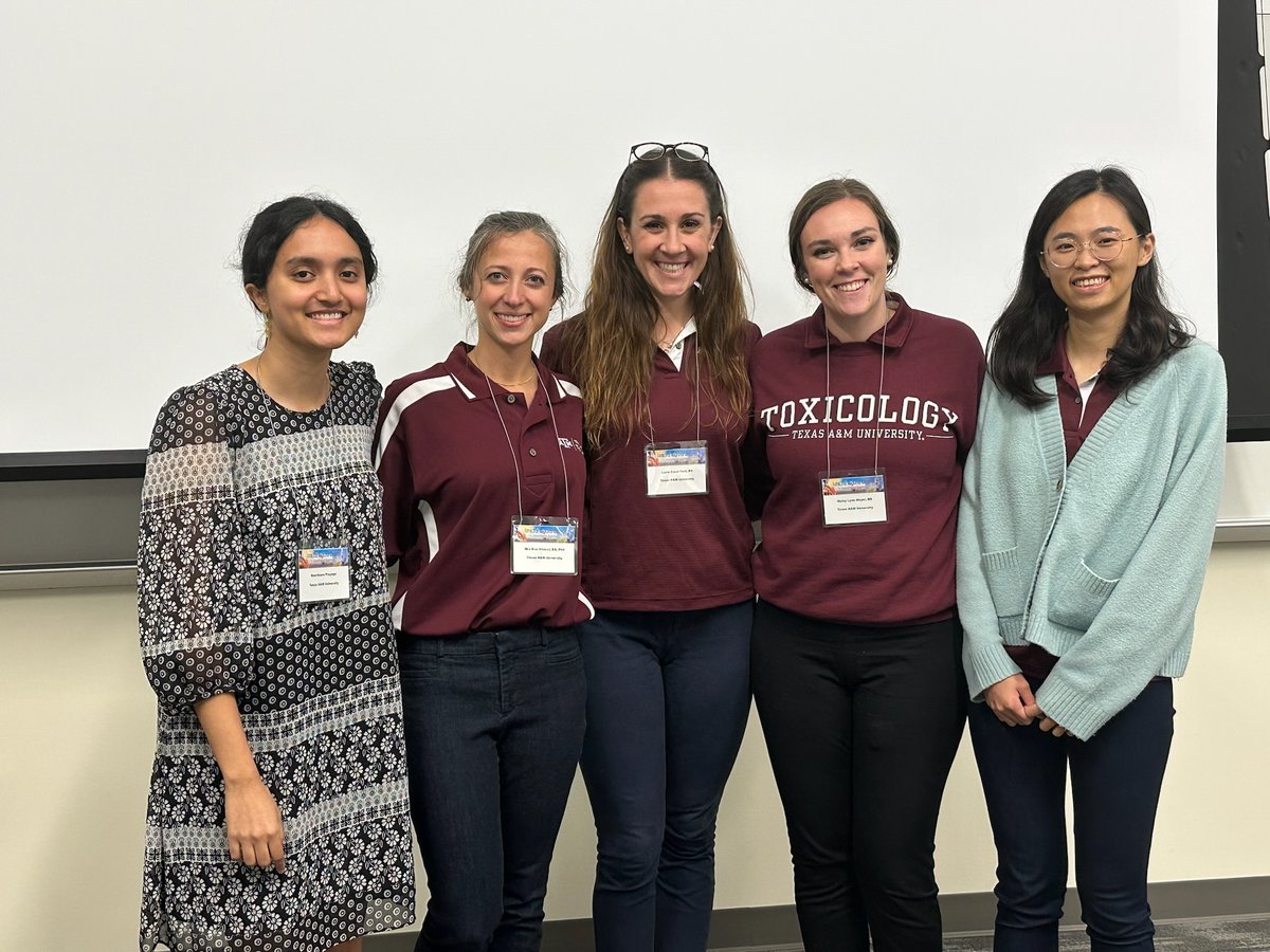 tamutox's tweet photo. Another #MarronOut at LoneStar @SOToxicology meeting! @tamusuperfund Aggies go 1-2 in platform (Eva Vitucci and Lucie Ford) and poster (Hsing-Chieh Lin and Haley Moyer) presentations! Keerthana Prayaga was best undergad winner! #WHOOP 👍
@tamuSPHresearch @tamuvetmed @SRP_NIEHS https://t.co/31Fanoyk1k