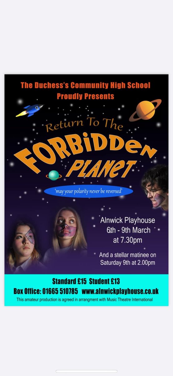 Coming in March 2024 we are delighted to bring ‘Return to the Forbidden Planet’ to <a href="/AlnPlayhouse/">Alnwick Playhouse</a>! Tickets now on sale! Will the crew of the SS Albatross escape the clutches of the evil Dr Prospero in this wacky, musical space adventure?