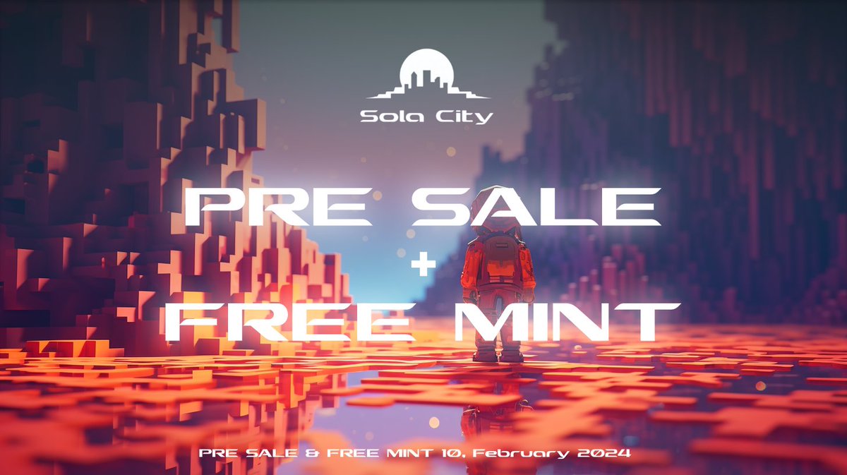 sola_city's tweet image. PRE SALE &amp;amp; FREE MINT on February 10th 📆

On this day, exclusively all members in our Discord channel will have access to the PRE SALE of Skyward Mountain Land NFTs - the most limited lands in Sola City. 🌇✨

PRE SALE

• Skyward Mountain 20 m² (4500 pieces)
• Skyward Mountain…