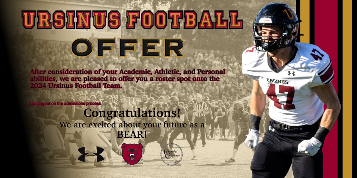 TGrenardo's tweet photo. After an amazing official visit I am blessed to say I have received my 5th offer from @UrsinusFootball !!
Big thanks to @CoachDev12 and @CoachPGallagher🐻 https://t.co/8BLG8OaedZ