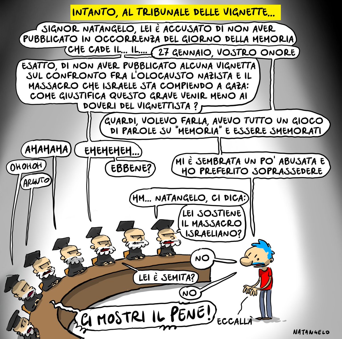 Vostro onore 

#Auschwitz  #genocidio #giornodellamemoria #pernondimenticare #vignetta #fumetto #memeitaliani #umorismo #satira #humor #natangelo