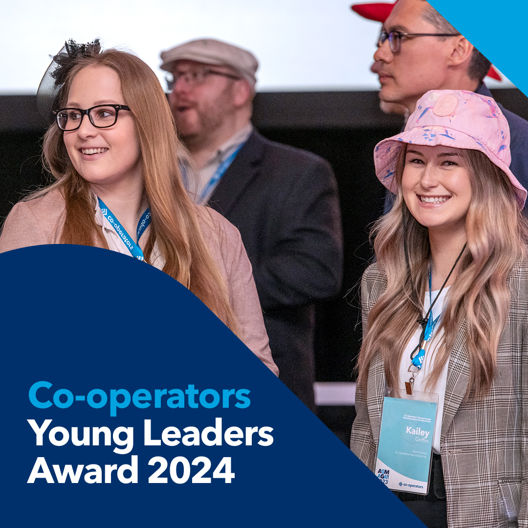 In collaboration with <a href="/_Cooperators/">Co-operators</a>, we are #championing the next generation of co-op leaders with the Co-operators Young Leaders Award! If you’re meaningfully part of the co-operative and mutual sector in #Canada, #apply today : bit.ly/3VvLFf0