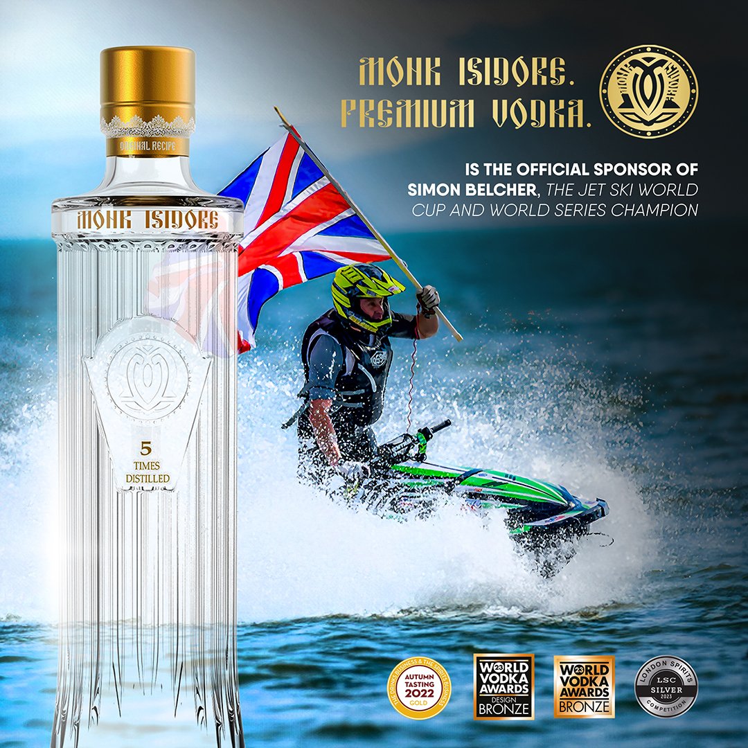 MONK ISIDORE PREMIUM VODKA 
Is the official sponsor of SIMON BELCHER, The JET SKI WORLD CUP and WORLD SERIES  CHAMPION🏆 🥇 
“a champion always chooses the best”
Order yours now: 
• Amazon store: amzn.to/43JaWpE
#vodkadrinks #vodkabottle #vodkamoments #vodkalife