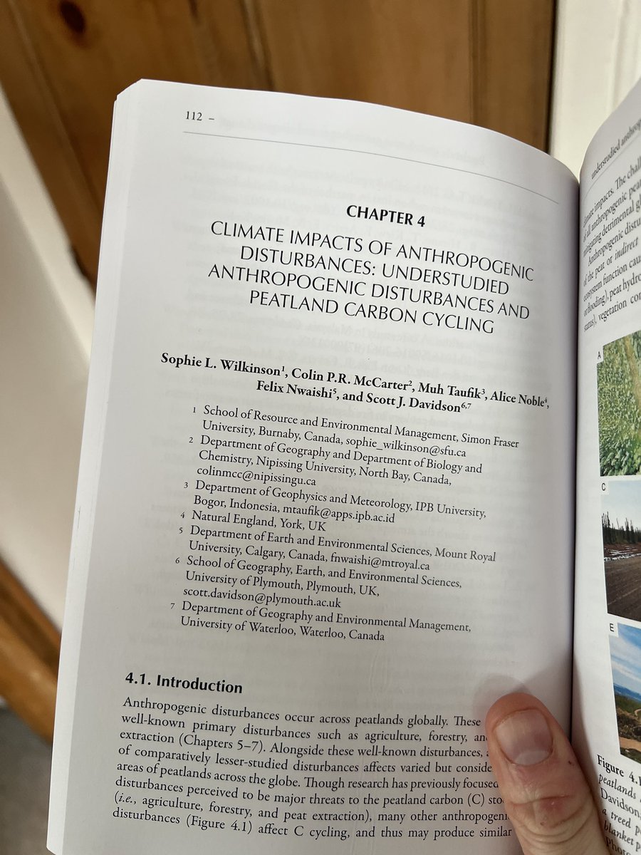 Excited to have a physical copy of the 2nd ed. of Peatlands + Climate Change edited by @wetland_GHG including our chapter looking at anthro disturbances on peatland carbon cycling with @SuperMossSophie @felixnwaishi @Colin_PRM Alice Noble Muh Taufik #PeatTwitter @peatlandsociety