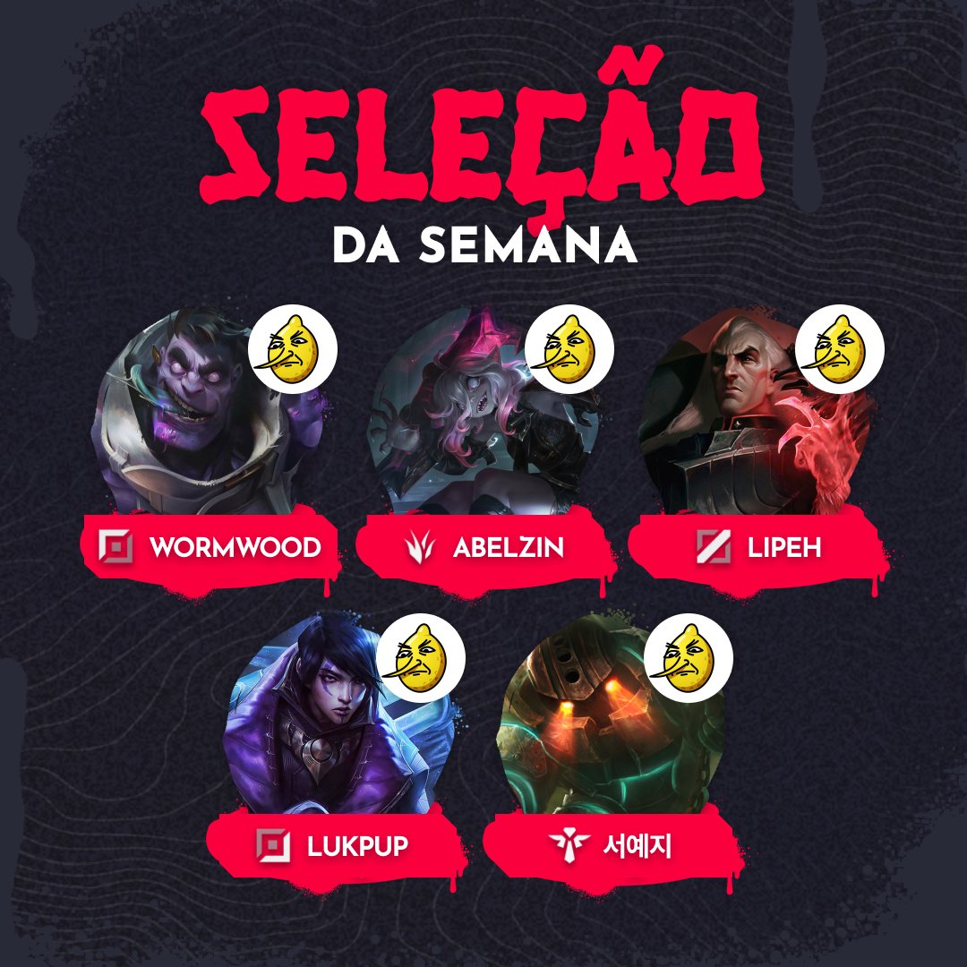 NWT_esports's tweet image. Nossa seleção da semana foi DOMINADA pelos jogadores dos Azedinhos do Limão!

Roubaram o pódio dos Coringas do Fire e fizeram história!

Porém ainda tem um jogador que se provou imparável. Continue acompanhando para descobrir quem foi!

#GoNWT #ProjetoN #leagueoflegends