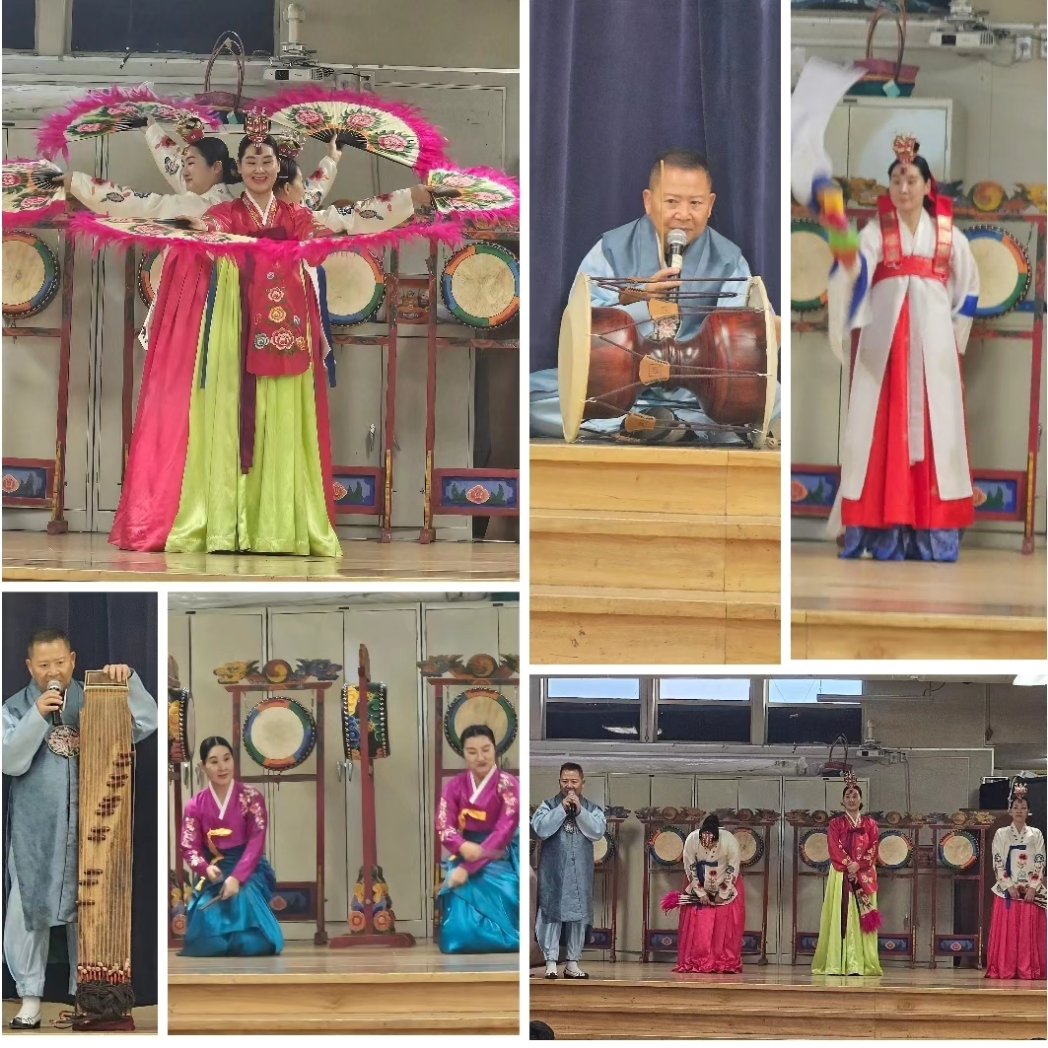 👏 Our RAMS enjoyed a wonderful performance by 'Dances of Korea'🪭 of the Stegersterm Center for the Arts, 'who shared beautiful traditional Korean music & dance. The vibrant colors and melodic instruments introduced us to the richness of Korea's arts! Amazing❤️ #WeAreRAMS #cjusd