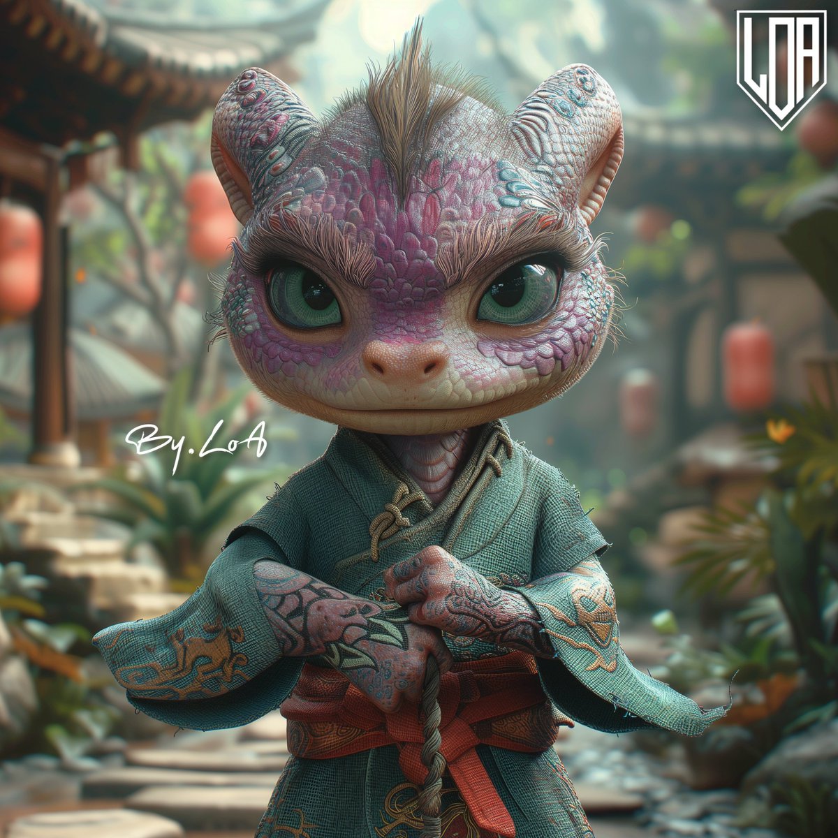 Lordofacca's tweet image. 'Violet' 2024 #ByLoA

#TinyTitans #DragonFighters 🔥👊

#LoAism #AIArtwork #MartialArts
#Dragons #Training #Fighters #New
#YearOfTheDragon #Warriors #Love