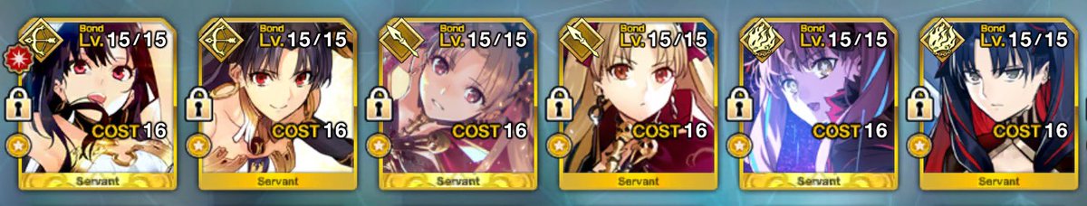 Lix_916's tweet photo. After years of grinding.. I’ve finally completed my triple Super maxed Rin faces collection 🏆 

Triple Lv120 ✅ 
Triple 2k/2k Gold fous ✅ 
Triple Bond15 ✅ 
Triple Skills/Appends maxed ✅ 
Triple NP6 ✅ 

Summer Ereshkigal next.
 #FGO  #FateGOUSA https://t.co/pZC3OgivLG