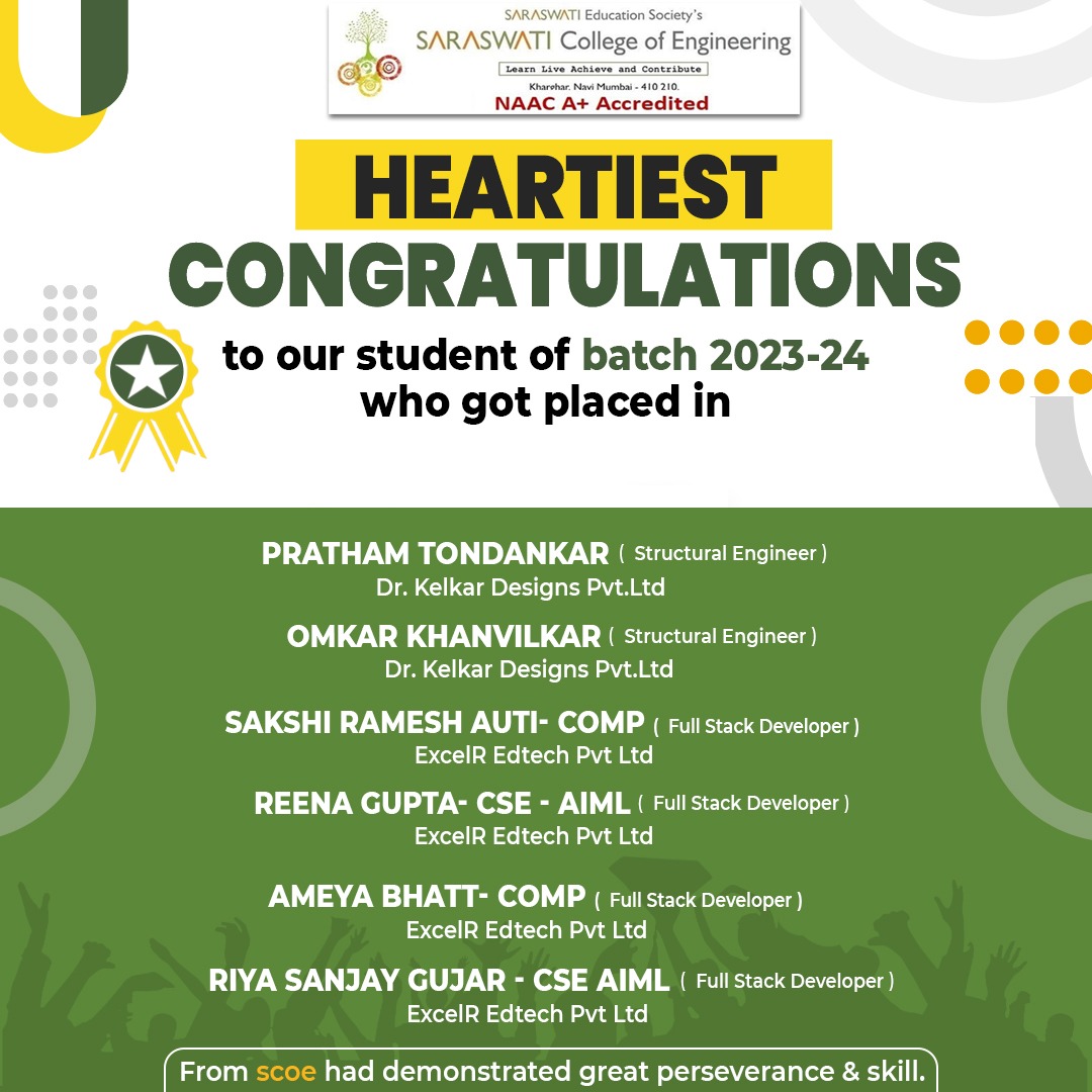SCOE_Kharghar's tweet photo. From classrooms to corporate realms, our students pave their way to success with remarkable placements.
#Join_SCOE
#SCOEKharghar #collegeplacements #EngineeringSuccess #NewBeginnings #CampusPlacementSuccess #BestEngineeringInstitutes #bestEngineeringcollege #navimumbai https://t.co/IVDdNrRVzc