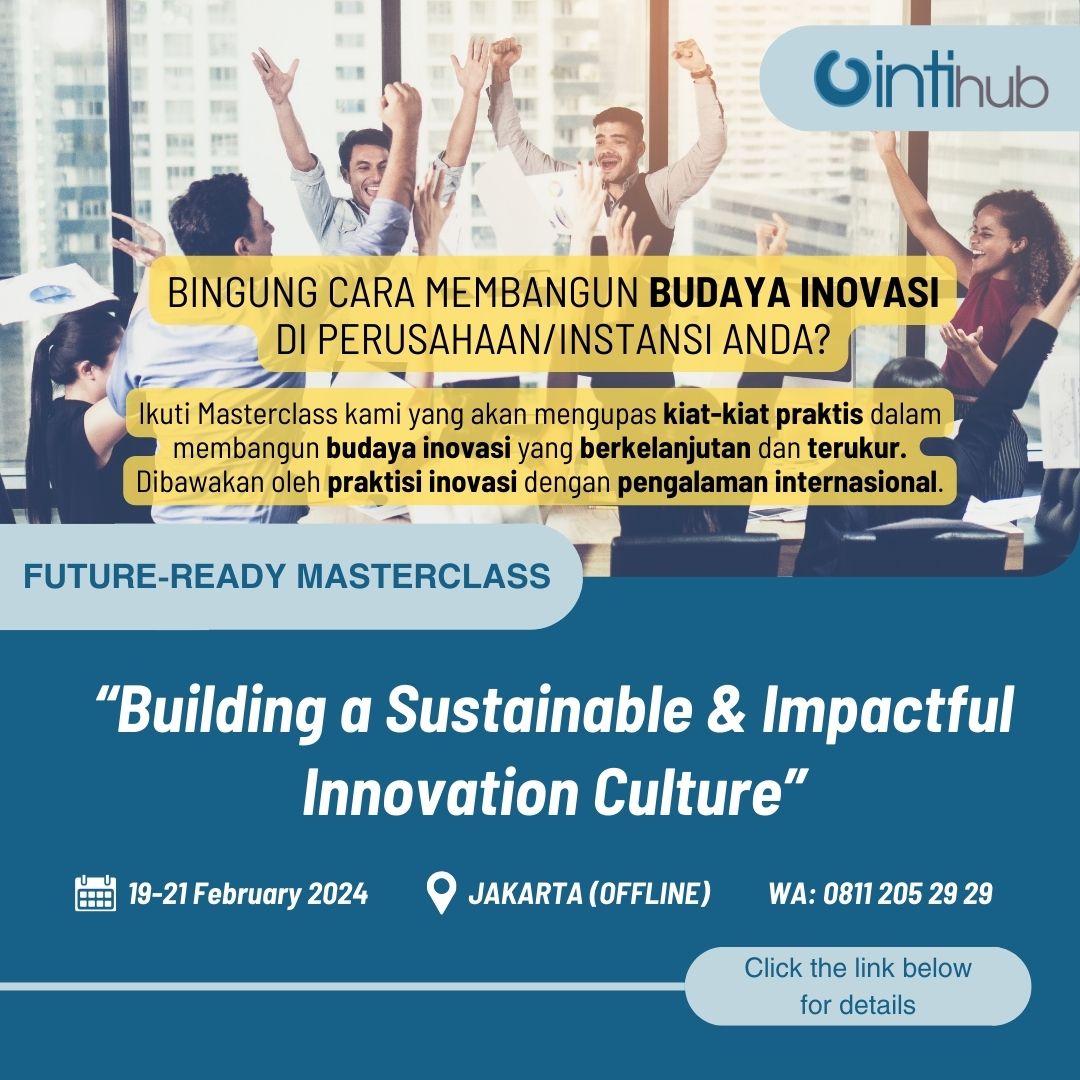 Join our Masterclass "Building a Sustainable &amp; Impactful Innovation Culture", Jakarta, 19-21 Feb 2024, for visionary leaders, managers &amp; business owners.
intihub.com/masterclass/bu…

#CorporateInnovation #InnovationManagement #InnovationStrategy #LeadingInnovation #InnovationCulture