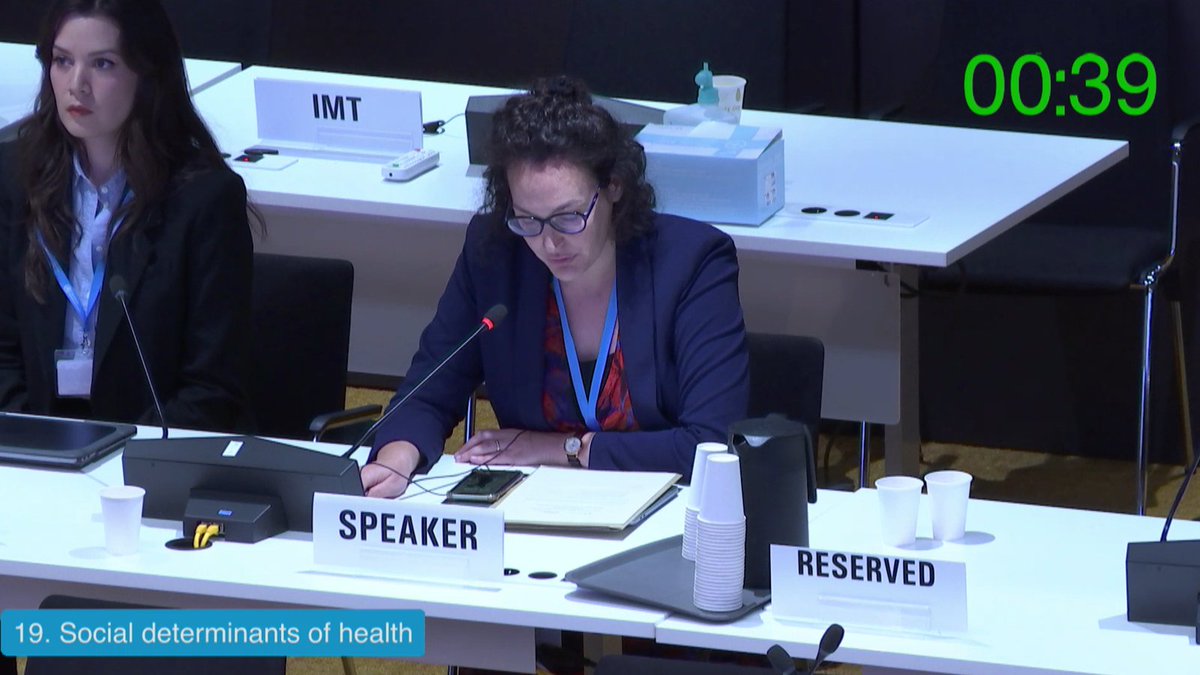 📢We call on countries to accelerate UHC alongside NCD prevention and care services. Yesterday evening, our @lizarnanz, read the statement with @wcrfint on social determinants of health at #EB154. 📑You can read it here👉 bit.ly/Social_determi…