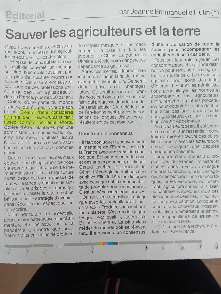 Tout à fait d'accord Jeanne Emmanuelle Hutin mais faites passez le message à vos collègues "journalistes" <a href="/OuestFrance/">Ouest-France</a> qui polémiquent régulièrement sur notre agriculture!