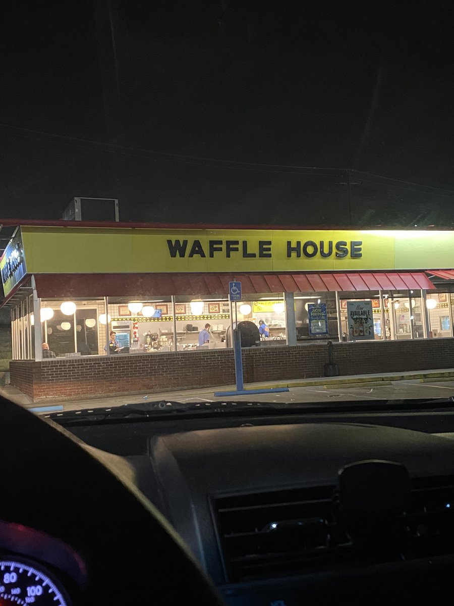 BlaiseOstertag's tweet photo. The day that every @SportsballFF member loathes but never expects to come their way. For the first time I’ve taken home the last place trophy in our fantasy league and here is my punishment: 24 hours at Waffle House. Wish me luck, I’ll need it. https://t.co/W5nZojRdMV