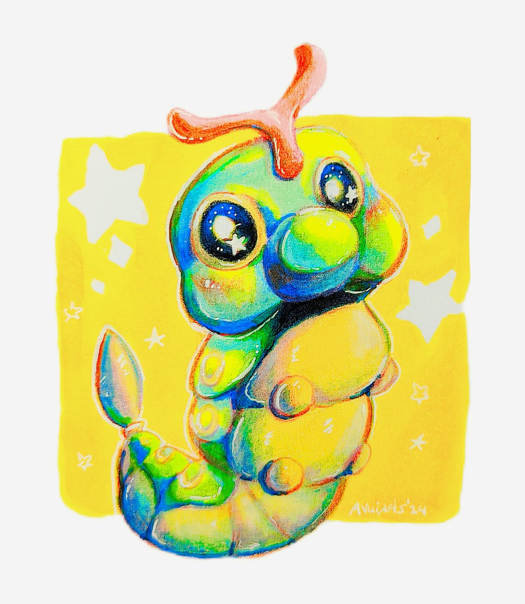 AvuiArts's tweet image. # Caterpie 10

What a cute lil guy 😄

#caterpie #metapod #butterfree #traditionalart #pokemon #pokémon #pokemonart #pokemonfanart #bugpokemon #PokemonTCG