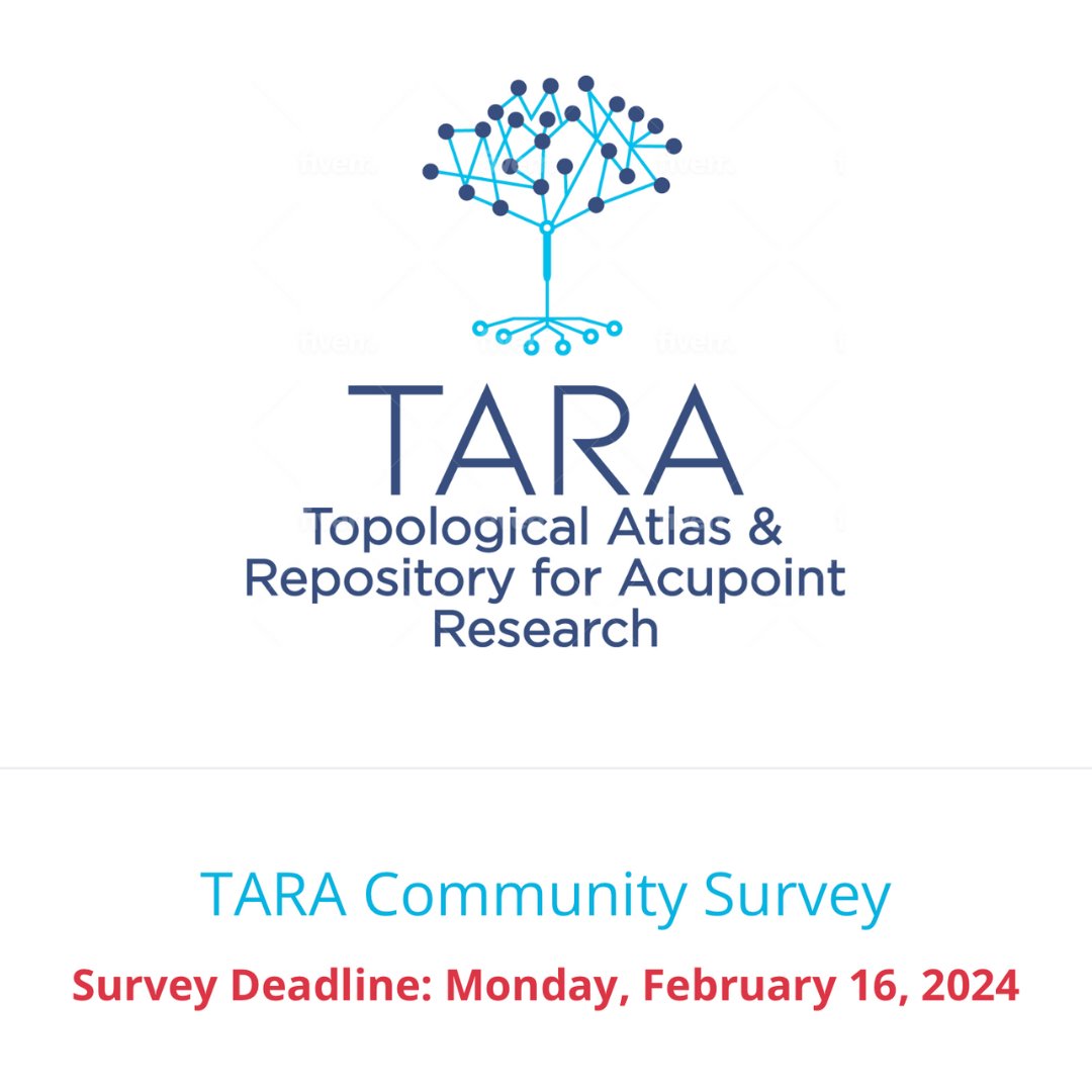 📍 The Topological Atlas and Repository for Acupoint Research (TARA) is a 5-year NIH-initiated project which will result in a new comprehensive resource for the acupuncture research & clinician community. 👉 At this point, we need YOUR input: surveymonkey.com/r/TARAcommunit… ⏳ Feb 16!