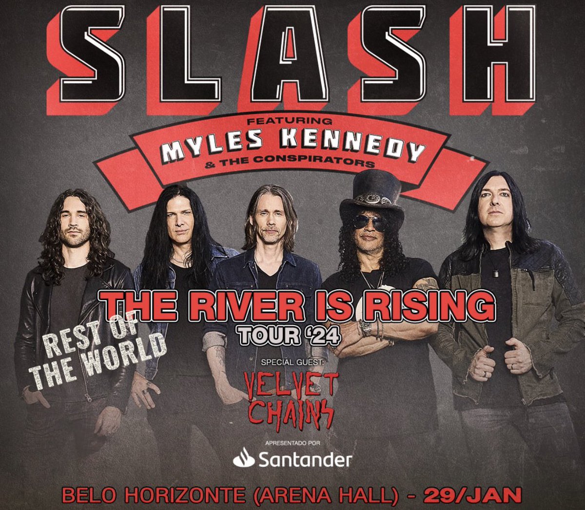 #SMKC HELL YEAH! It’s Brazil’s turn! 🤘🏻❤️🇧🇷 2 days left in Belo Horizonte! Who’s coming? <a href="/Slash/">Slash</a> <a href="/todddammitkerns/">Todd Dammit Kerns</a> <a href="/MylesKennedy/">Myles Kennedy</a> <a href="/brentfitz/">Brent Fitz</a> <a href="/franksidoris/">Frank Sidoris</a>