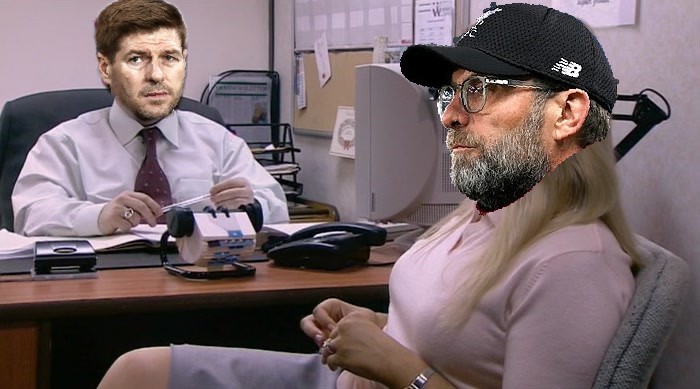 "Who do you think should take over?"

"Well Xabi Al-"

"Someone who is Scouse"

"Well, probably Carra-"

"He's a pundit, not a pundit. Someone who is a manager"

"Well I guess you"

"Embarrassing. Backfired. Very flattering"