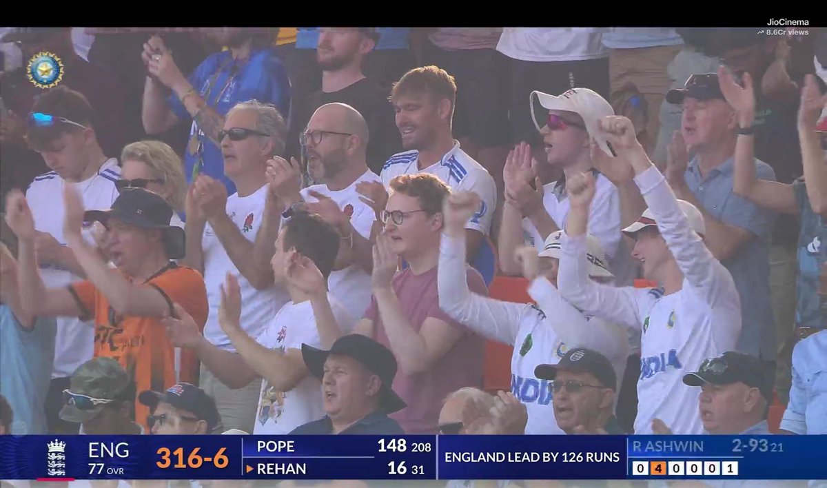 A standing ovation from the whole crowd in Hyderabad for Ollie Pope. 

- The best day in his cricket career.