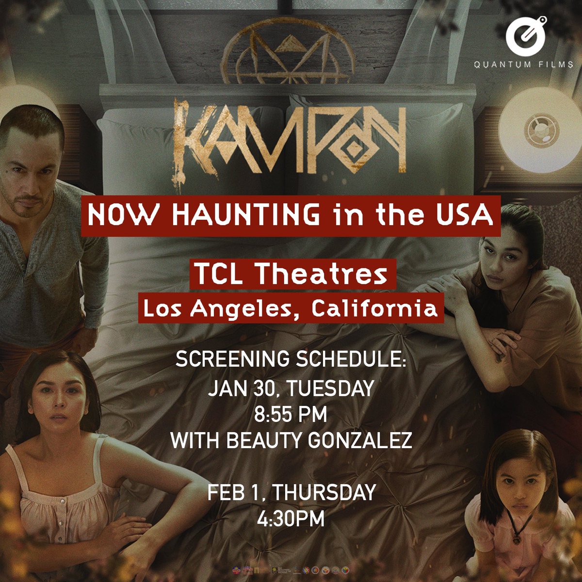#Kampon is screening in LA! Catch the suspense and mind-blowing horror at the following dates and time slots. I-share ang balita sa mga kamag-anak, kaibigan, at ka-Kampon sa US. Damay-damay na sa takutan!🫣😂