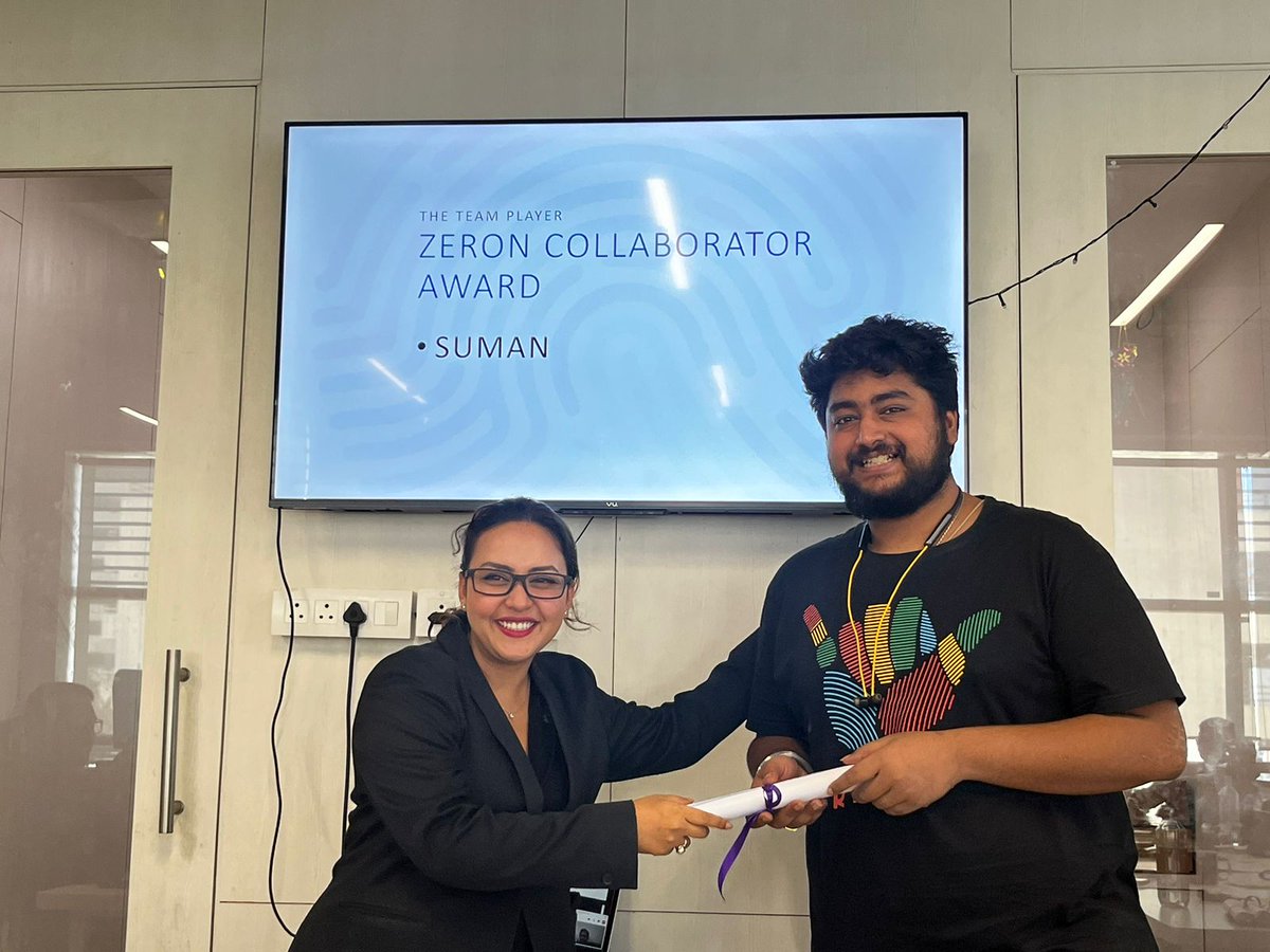 securezeron's tweet photo. Congratulations to Mr. Suman Chakraborty, our R&amp;D Associate, on winning the Zeron Collaborator Award! His outstanding collaboration skills set a high standard. 

#Zeron #Zeronites #ZeronCollaboratorAward #Recognition #RnD https://t.co/126v8llddj