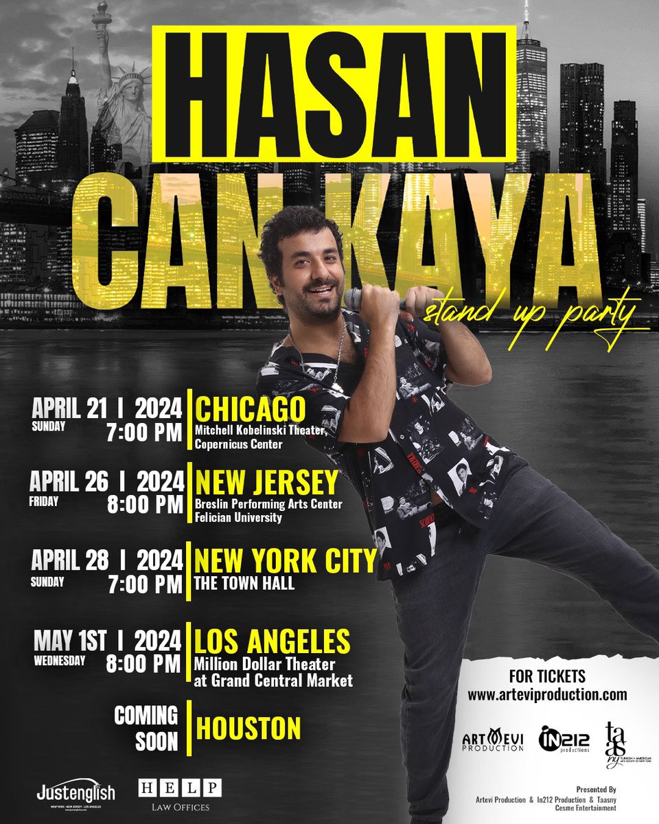HASAN CAN KAYA <a href="/kayahasancan/">Hasan Can Kaya</a> ABD turnesine Chicago ve Los Angeles showları eklendi. 
Biletler için;
arteviproduction.com/box-office/
@arteviproduction <a href="/in212_/">in212 Productions</a> <a href="/tassny/">Tassny</a>
#HasanCanKaya #in212Productions