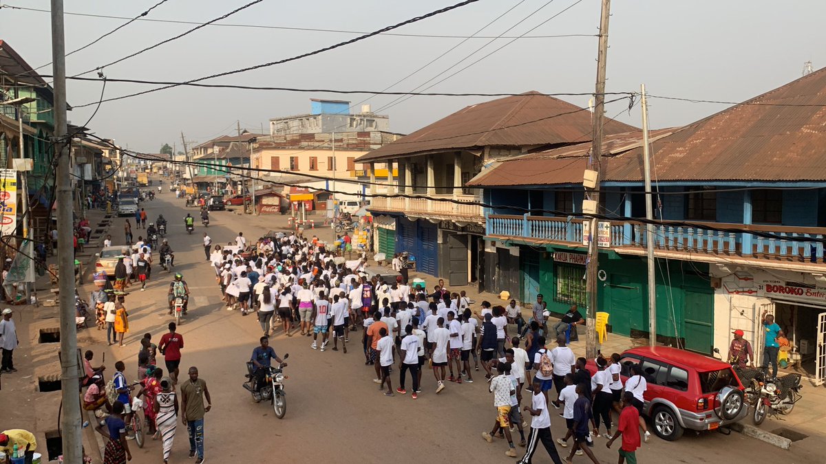 SmallKabba's tweet photo. Njala University Nurses Association (NUNA) Jogging on the theme “ Say no to Substance Abuse " #Bocity https://t.co/4bgR5s8lki
