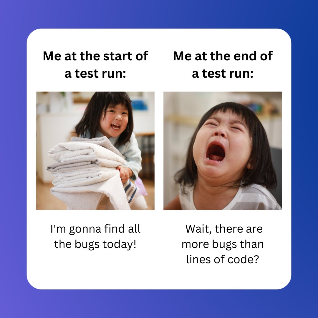 ContextQa's tweet image. Starting the weekend with a coding session seemed like a great idea... until the bugs appeared.😂 

Tag a friend who knows the struggle! Happy Saturday😎 

#contextqa #TechHumor #CodingDays #SoftwareDeveloper #WeekendVibes