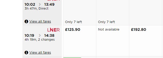 Anyone still on the fence about the REAL intentions of LNER and their new fare 'simplification'? 
A train on 9/3/24. Ordinarily the £83.80 Super OffPeak would have prohibited more expensive advances being sold, not any more. A 66.5% fare rise. Of course, nobody will read this!