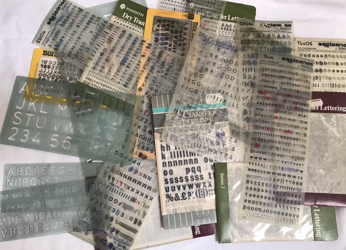 My ancient stock of letraset and stencils. Kept it all in case I get the urge to do another issue of my ‘Debris’ fanzine one day... 

#DryTransferLettering
