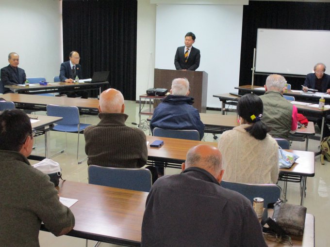 農民連大会でのあいさつ。