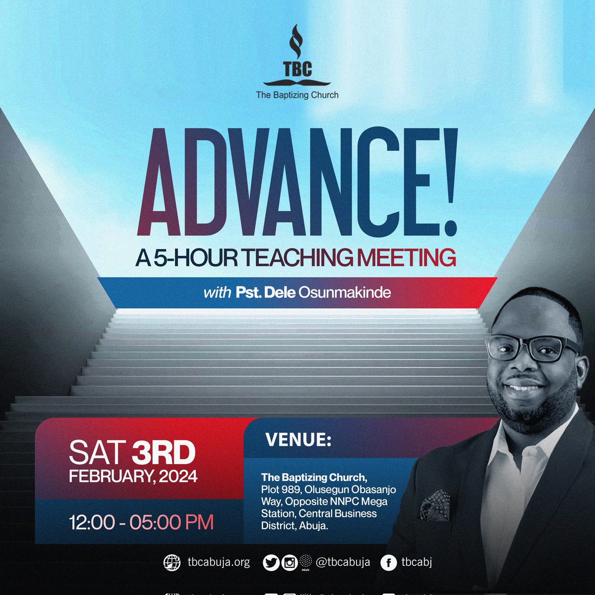 tbcabuja's tweet photo. To the church in Abuja and environs,
On your mark,
Get set!
PD is coming to town! We’re truly in a new generation.
Mark your calendar! February 3rd&4th.
#PDiscomingtotown #Newgeneration #Advance #TBCExcel #Impartation #Teaching https://t.co/8SDQ0R3Dsu