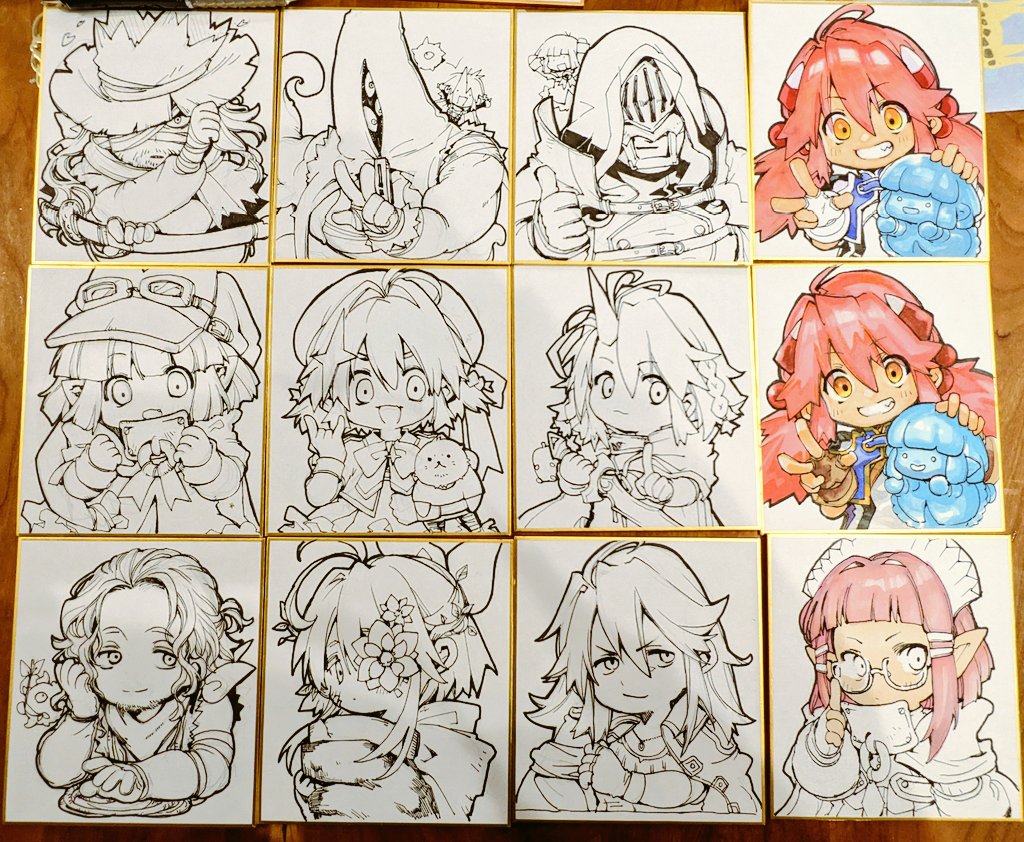 ミニ色紙ペン入れなど 謎にリフだけ2枚ある
このくらいの等身好きですね〜 