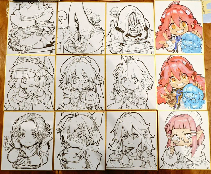 ミニ色紙ペン入れなど 謎にリフだけ2枚ある
このくらいの等身好きですね〜 