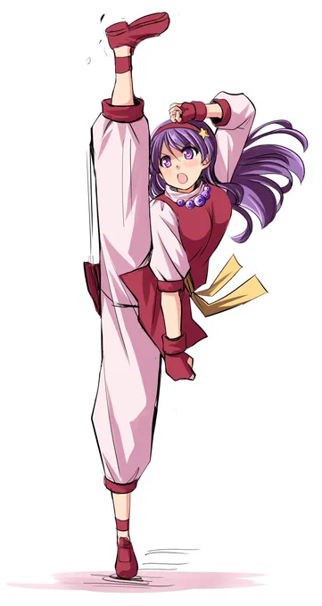 アテナさん94型連環腿ー#格ゲーキャラ描こうぜ#KOF 