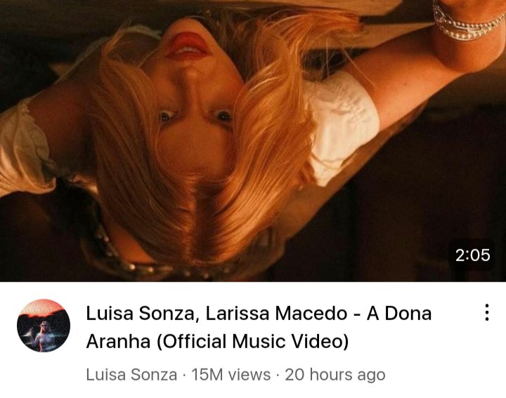 🚨 Princesa e Rainha do pop br!!!!

Mostrando que o YouTube está sim vivo, O clipe de "A Dona Aranha" ultrapassou 15 milhões de visualizações em menos de 24h @larissamacedomw