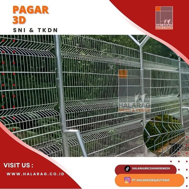 Karmilamaya2's tweet image. Pagar Bandara / Pagar V / Pagar Wiremesh / Pagar 3D - PT Halarag Baja Utama  Dibuat sebagaimana proses produksi wiremesh, dengan proses penekukan bentuk gelombang pada bagian tengahnya wiremesh, menggunakan mesin bending khusus.   Website : pabrikwiremesh.co.id #pagarwiremesh