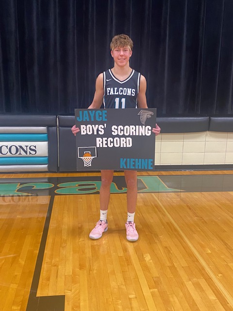 FCFalconSports's tweet image. Congratulations to Jayce Kiehne who broke the BBB school scoring record previously held by Jordan Jarland!
