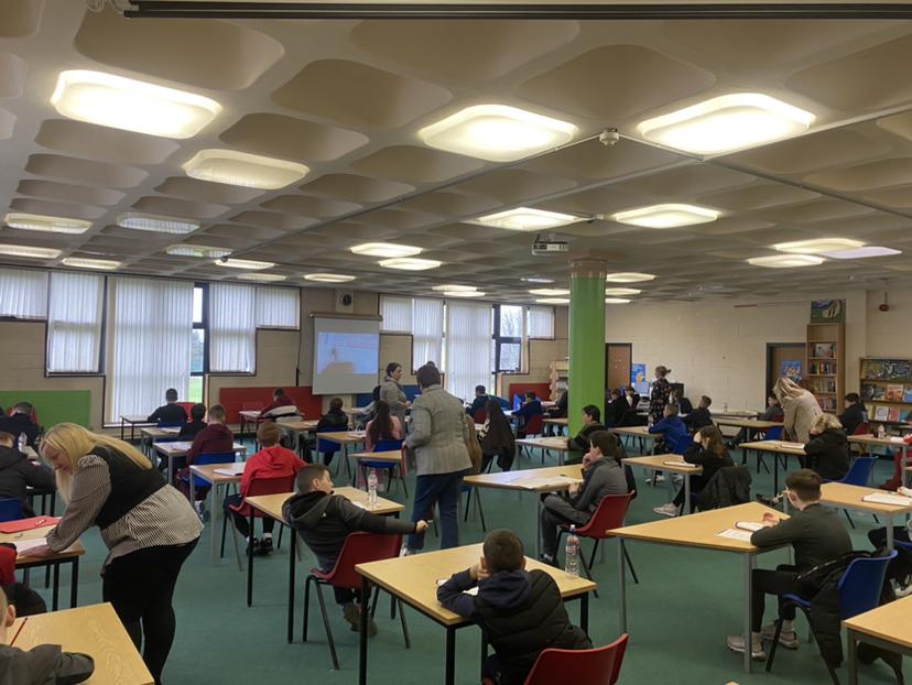 NanoNagleCol's tweet photo. A very busy and exciting morning in Nano Nagle College as our incoming 1st year students for September 2024 undertook their entrance exams and their parents had an information session about life in our school. Some of our student council were on hand to help our new students. https://t.co/9g8nT1Sh9H