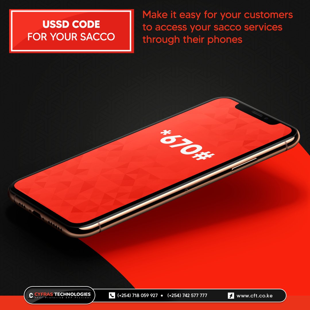 CyfrasTech's tweet photo. Empower Your SACCO Members with Unprecedented Accessibility: Access SACCO Services Anywhere, Anytime via Our Convenient USSD Code *670# #USSD #Sacco #TotalShutDownKE #EndFemicide #MasculinitySaturday #Kenyans #Nairobi #Kenya #Nigerians #WithYouCountrywide https://t.co/k9FZWhs544