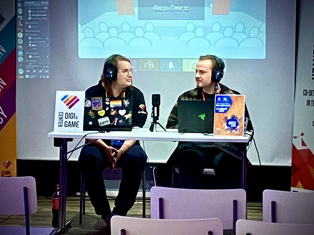 FGJJyvaskyla's tweet photo. The #FGJ24 FGJ Jyväskylä site #saturdaycheck 
Is on on @expajkl #twitch #stream now

https://t.co/BUUty7yezB Stream is live! #gamedev  
Hosting by  Niko Pyrhönen &amp; Mira Oja https://t.co/kvTvZc18Hx