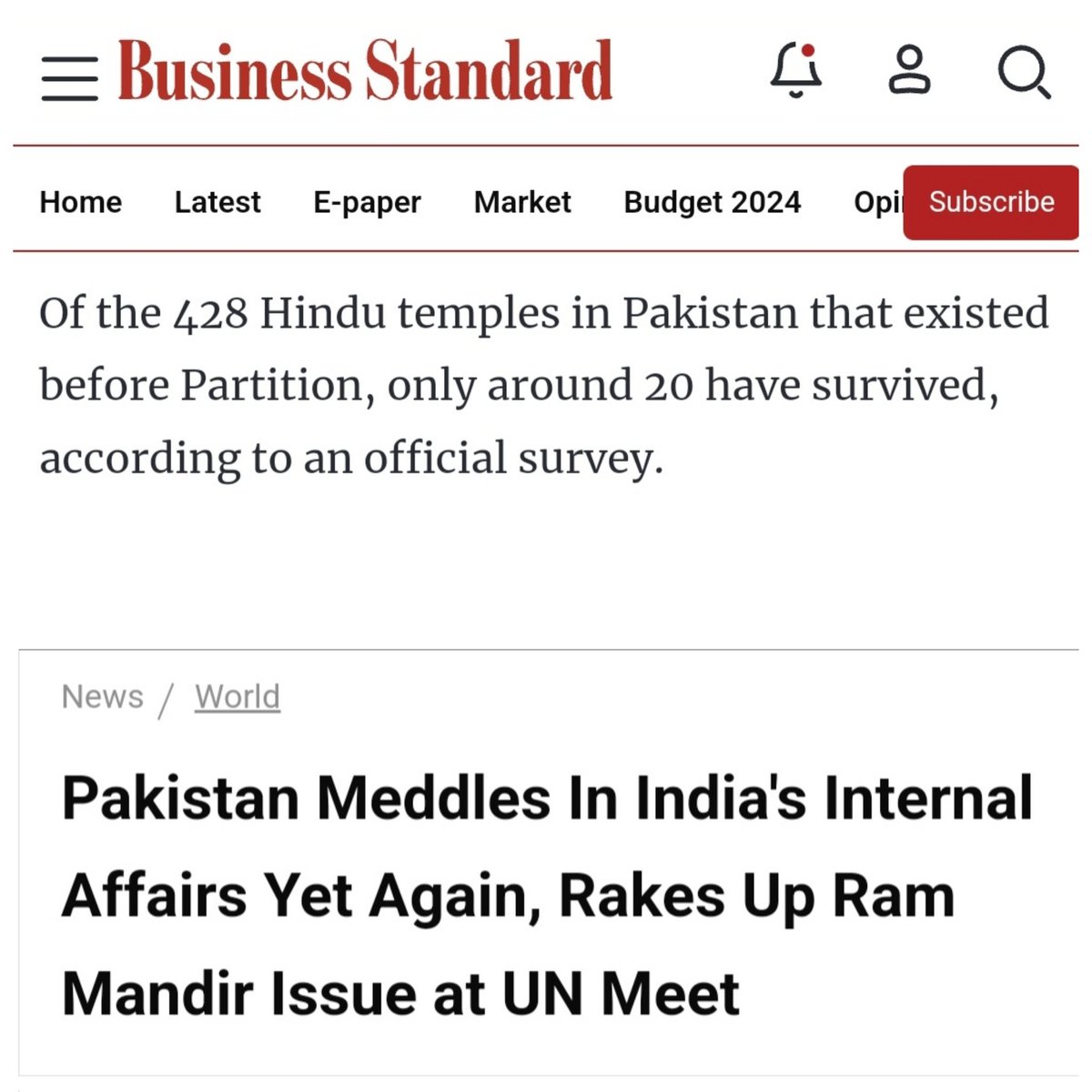 AskAnshul's tweet photo. Out of 428 Hindu temples in Pakistan that existed before Partition only around 20 survive today.

And, Pakistan still has the audacity to speak against the Ayodhya's Ram Mandir to the United Nations.

Irony just died. https://t.co/QPq2i8LxfW