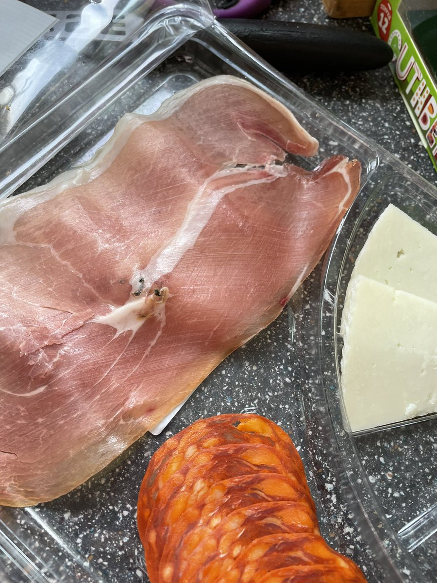 ijas666's tweet photo. @marksandspencer not sure what this was in my Parma ham. Deffo didn’t look appetising. Was on all four slices. Don’t have time to take it back sadly. didn’t have a receipt. Did use my sparks card though. https://t.co/T6wTlNvchf