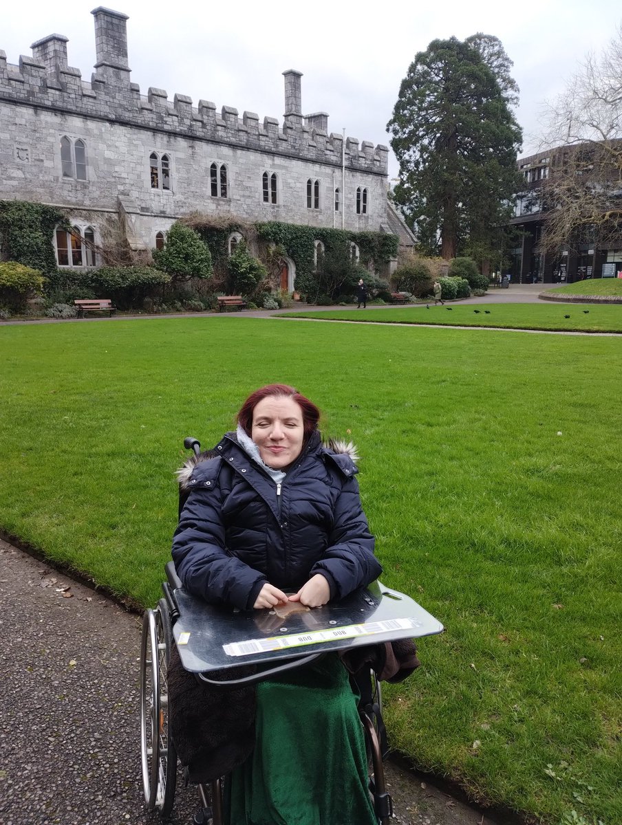 It's such a privilege to finally be here and to get to study and write, even though it is exhausting and the looming threat of not being able to commute the entire time is lurking behind my back like those crows! #UCC #HumanRights #DisabilityJustice #freemovement #unionofequality