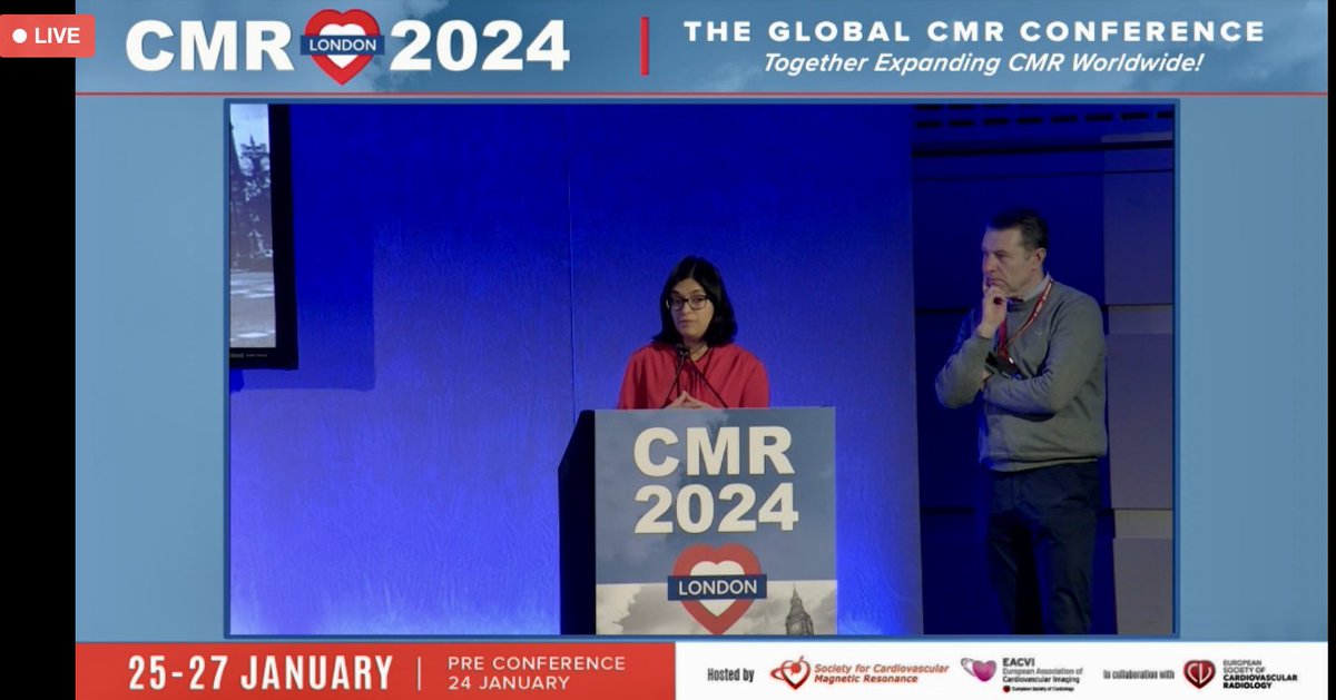 Enjoyed listening to my old #whyCMR research boss/mentor Gerry McCann + @AparnaDesh_19 at #CMR2024 Great seeing my imaging friends illustrating Cardiology-Radiology collaboration It’s crucial in optimising #whyCMR. We complement + learn from each other + are stronger together