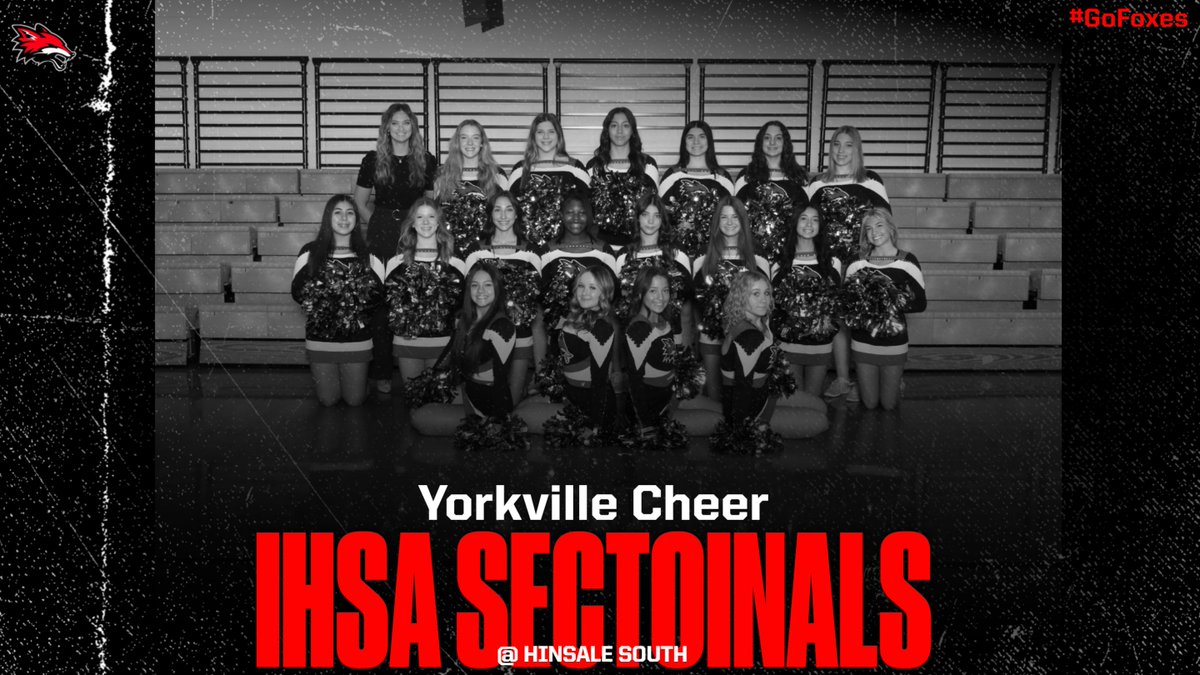 Yorkville Foxes (@yhsathletics115) on Twitter photo Good luck to <a href="/yorkvillecheer/">Yorkville Cheer</a> today at the Hinsdale South IHSA Sectional! Performance Time is 2:40 p.m. Go Foxes! Good luck to <a href="/yorkvillecheer/">Yorkville Cheer</a> today at the Hinsdale South IHSA Sectional! Performance Time is 2:40 p.m. Go Foxes!
