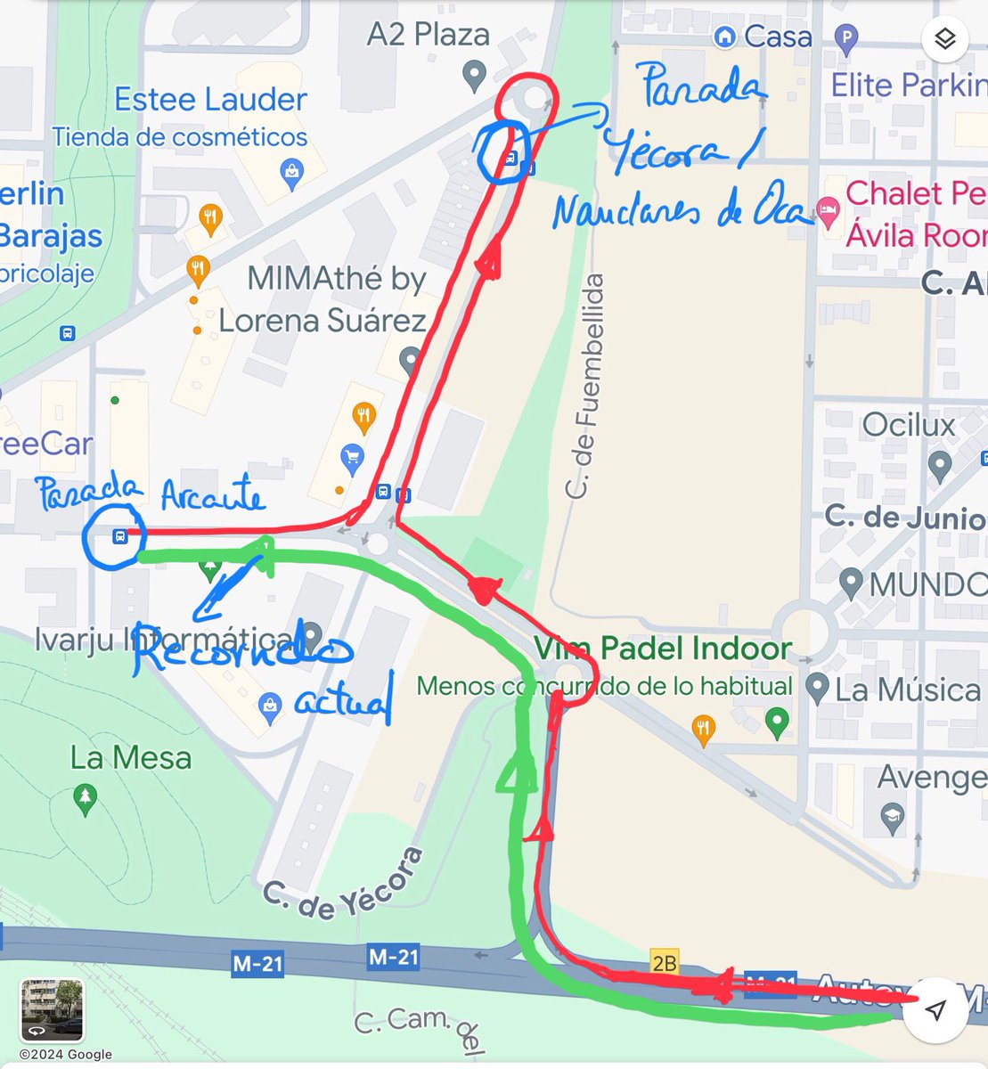 PepaGlz's tweet photo. @noelioku26 @EMTmadrid @BarrioDeRejas No se desviaría mucho. Apenas le tomaría 2 minutos de tiempo https://t.co/QcLCWW9tV6